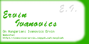 ervin ivanovics business card